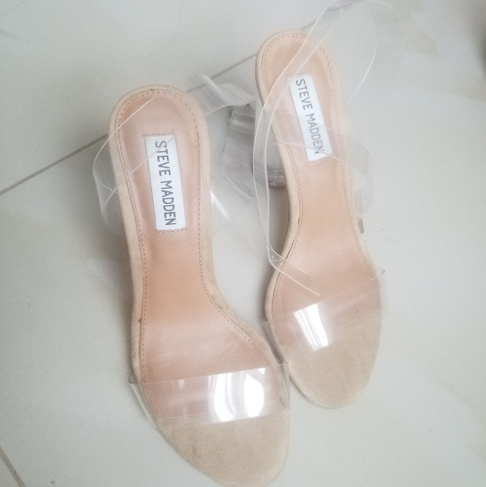 Steve madden plastic clear heels